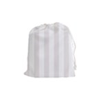 Vertical Stripes - White and Pastel Pink Drawstring Pouch (M)