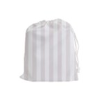 Vertical Stripes - White and Pastel Pink Drawstring Pouch (L)