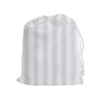 Vertical Stripes - White and Pastel Pink Drawstring Pouch (XL)