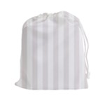 Vertical Stripes - White and Pastel Pink Drawstring Pouch (XXl)