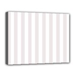 Vertical Stripes - White and Pastel Pink Canvas 14  x 11  (Stretched)