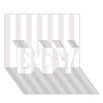 Vertical Stripes - White and Pastel Pink BOY 3D Greeting Card (7x5)