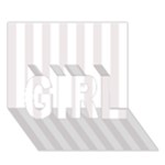 Vertical Stripes - White and Pastel Pink GIRL 3D Greeting Card (7x5)