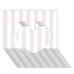 Vertical Stripes - White and Pastel Pink Heart 3D Greeting Card (7x5)
