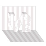 Vertical Stripes - White and Pastel Pink LOVE 3D Greeting Card (7x5)