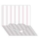 Vertical Stripes - White and Pastel Pink Heart Bottom 3D Greeting Card (7x5)