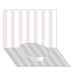 Vertical Stripes - White and Pastel Pink Circle Bottom 3D Greeting Card (7x5)