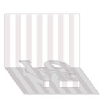 Vertical Stripes - White and Pastel Pink LOVE Bottom 3D Greeting Card (7x5)