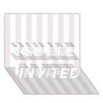 Vertical Stripes - White and Pastel Pink YOU ARE INVITED 3D Greeting Card (7x5)
