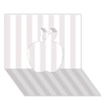 Vertical Stripes - White and Pastel Pink Apple 3D Greeting Card (7x5)