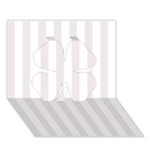 Vertical Stripes - White and Pastel Pink Clover 3D Greeting Card (7x5)