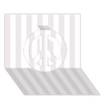 Vertical Stripes - White and Pastel Pink Peace Sign 3D Greeting Card (7x5)