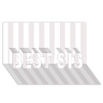 Vertical Stripes - White and Pastel Pink BEST SIS 3D Greeting Card (8x4)