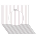 Vertical Stripes - White and Pastel Pink Circle 3D Greeting Card (7x5)