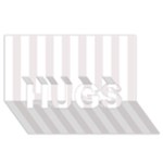 Vertical Stripes - White and Pastel Pink HUGS 3D Greeting Card (8x4)