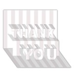 Vertical Stripes - White and Pastel Pink THANK YOU 3D Greeting Card (7x5)