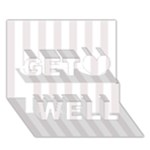 Vertical Stripes - White and Pastel Pink Get Well 3D Greeting Card (7x5)