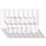 Vertical Stripes - White and Pastel Pink Merry Xmas 3D Greeting Card (8x4)