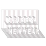 Vertical Stripes - White and Pastel Pink Happy New Year 3D Greeting Card (8x4)