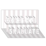 Vertical Stripes - White and Pastel Pink Congrats Graduate 3D Greeting Card (8x4)