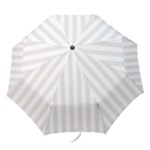 Vertical Stripes - White and Pastel Pink Folding Umbrella