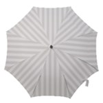 Vertical Stripes - White and Pastel Pink Hook Handle Umbrella (Large)