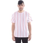 Vertical Stripes - White and Misty Rose Pink Men s Sport Mesh Tee