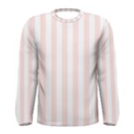 Vertical Stripes - White and Misty Rose Pink Men s Long Sleeve T-shirt