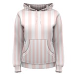 Vertical Stripes - White and Misty Rose Pink Women s Pullover Hoodie