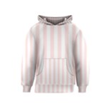 Vertical Stripes - White and Misty Rose Pink Kid s Pullover Hoodie