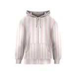 Vertical Stripes - White and Misty Rose Pink Kid s Zipper Hoodie