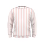Vertical Stripes - White and Misty Rose Pink Kid s Sweatshirt