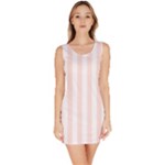 Vertical Stripes - White and Misty Rose Pink Bodycon Dress
