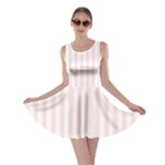 Vertical Stripes - White and Misty Rose Pink Skater Dress