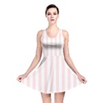 Vertical Stripes - White and Misty Rose Pink Reversible Skater Dress