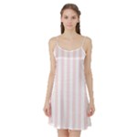 Vertical Stripes - White and Misty Rose Pink Satin Night Slip