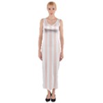 Vertical Stripes - White and Misty Rose Pink Fitted Maxi Dress
