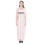 Vertical Stripes - White and Misty Rose Pink Short Sleeve Maxi Dress