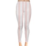 Vertical Stripes - White and Misty Rose Pink Women s Leggings
