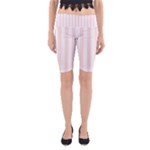 Vertical Stripes - White and Misty Rose Pink Yoga Cropped Leggings