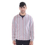 Vertical Stripes - White and Misty Rose Pink Wind Breaker (Men)