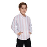 Vertical Stripes - White and Misty Rose Pink Wind Breaker (Kids)