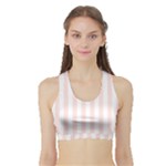 Vertical Stripes - White and Misty Rose Pink Women s Sports Bra with Border
