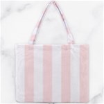 Vertical Stripes - White and Misty Rose Pink Mini Tote Bag
