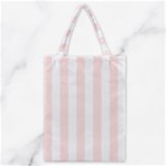 Vertical Stripes - White and Misty Rose Pink Classic Tote Bag