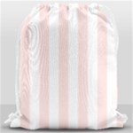 Vertical Stripes - White and Misty Rose Pink Drawstring Bag (Large)