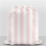 Vertical Stripes - White and Misty Rose Pink Drawstring Bag (Small)