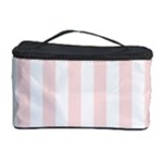 Vertical Stripes - White and Misty Rose Pink Cosmetic Storage Case