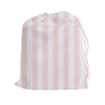 Vertical Stripes - White and Misty Rose Pink Drawstring Pouch (XXl)