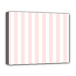 Vertical Stripes - White and Misty Rose Pink Deluxe Canvas 20  x 16  (Stretched)